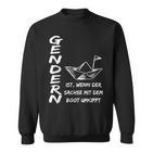 Gendern Ist Wenn Der Sachs Mit Dem Boot Herren Schwarz Sweatshirt