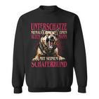 German Shepherd Unterschätze Niemals Einen Alten Mann Mit Hund Sweatshirt