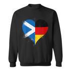 Halb Schottisch Halb Deutsch Ein Coole Flaggen In Liebe Herz Sweatshirt