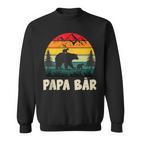 Herren Papa Bär Mit Zwillingenatertag Retroater & Opa Geschenk Sweatshirt