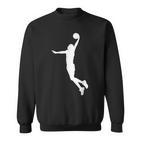 Herren Sweatshirt mit Basketball-Silhouetten-Design in Schwarz, Sportliches Tee