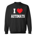I Love Automats Schwarzes Sweatshirt, Herz-Motiv Design