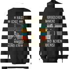 Ich Hasse Morgenmenschen Und Morgen Und Menschen Katzen Black Sweatshirt