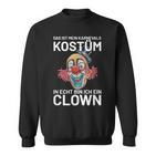 Karnevals Kostüm Clown Motiv Schwarzes Sweatshirt