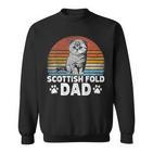 Katzenbesitzer Katzen Papa Retro Scottish Fold Dad Sweatshirt