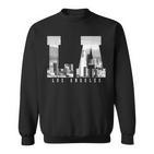 La Los Angeles California Skyline Usa Vintage Souvenir Black Sweatshirt