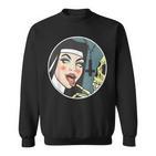 Lick Skull Unholy Nun Sexy Black Sweatshirt