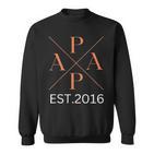 Lustiger Papa Est 2016 Papa Seit 2016 Papa 2016 Sweatshirt