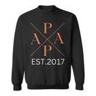 Lustiger Papa Est 2017 Papa Seit 2017 Papa 2017 Sweatshirt