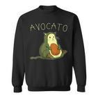 Lustiges Avocato Katzen Sweatshirt, Wortspiel Schwarzes Hemd