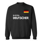 Men's With Ja Ich Bin Deutscher German Black S Sweatshirt