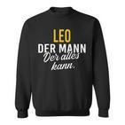Men's Leo Der Mann Der Alles Kann Vorname Black Sweatshirt