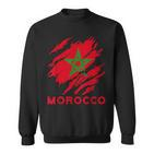 Morocco Flag Vintage Style Retro Morocco Football Mor Sweatshirt
