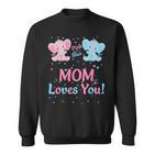 Mutter Geschlecht Offenbaren Elefant Rosa Blau Passende Familie Mutter Sweatshirt