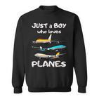 Nur Ein Junge Der Aerplanes Liebe Toddler Pilot Plane Sweatshirt
