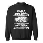 Papa Zwei Jungs Für Zweifachenateron 2 Söhnenatertag Sweatshirt