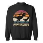 Papasaurus Dinosaur With Papaon Drei Kinder Dino Triplets Sweatshirt