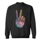 Peace Hand Sign Peace Sign Vintage Hippie Sweatshirt