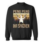 Peng Peng Ihr Spacken Sweatshirt, Vintage Gänse-Design Lustig