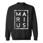 Personalisiertes Marius Vintage-Schwarz Sweatshirt, Retro Namensdesign