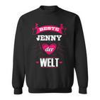 Personalisiertes Sweatshirt Beste Jenny der Welt in Schwarz, Unikat Design