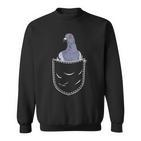 Pigeon Taubenschlag Bird Animal Lover Chest Pocket Black Sweatshirt