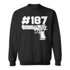 Rapper 187 With Hashtag Ratchet And Gangster Motif Sweatshirt