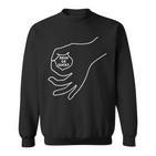 Reingegucke Reingegekuckt Game Hand Sign Back Print Fun Sweatshirt