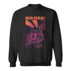 Retro Berserk Grafik Sweatshirt in Schwarz, Vintage Anime Design Tee