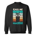 Retro Bulldogge Call Me Master Sweatshirt, Coole Hunde Liebhaber Mode