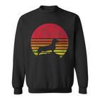 Retro Dachshund Silhouette Black Sweatshirt