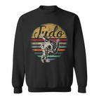 Retro Judo Kampfsport-Sweatshirt, Vintage Streifen & Wurfgrafik Tee