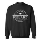 Reykjavik Island Schwarzes Herren Sweatshirt mit Stadt-Druck