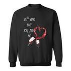 Rotwein Liebhaber Herz-Design Sweatshirt für Weinliebhaber