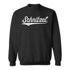 Schnitzel Liebhaber Sweatshirt Schwarz mit Weißem Schriftzug