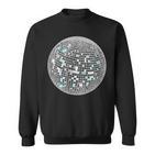 Schwarzes Herren-Sweatshirt mit 3D-Disco-Kugel-Design, Party-Outfit