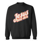 Schwarzes Sweatshirt mit 'Jesus liebt dich' Aufdruck, Christliche Mode