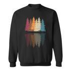 Schwarzes Sweatshirt Waldspiegelung, Aquarell Design