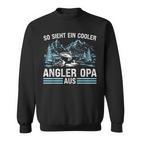 So Sieht ein Cooler Angler Opa Aus Sweatshirt Schwarz für Männer