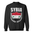 Syrien-Stolz-Flaggen-Sweatshirt mit Lorbeerkranz-Design