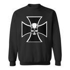 Totenkopf und Kreuz Herren Sweatshirt, Schwarzes Gothic Design