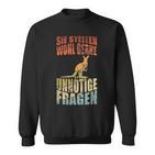 Unnötige Fragen Retro Känguru Sweatshirt