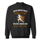 Unterschatz Niemals Eine Frau Muddy Runner Muddy Mudder S Sweatshirt