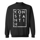 Vintage-Stil Schwarzes Sweatshirt mit 'Konstantin' Aufdruck, Retro Design Tee