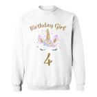 Children's Geburtstags 4 Jahre Mädchen Unicorn Sweatshirt