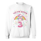 Children's Ich Bin Schon 3 Unicorn White Sweatshirt