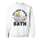 Damen Lustiger Toaster Zitat Live Laugh Toaster Bad Papa Humor Mit-Ausschnitt Sweatshirt