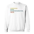 Ehemann Papa Räuchermeister Held Retro Grillmeisterintage Raglan Sweatshirt