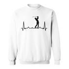 Golfspieler-Herzschlag-Motiv Sweatshirt, Weiß für Golffans