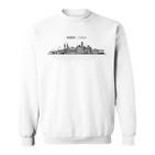 Herren Sweatshirt Wien Skyline, Bedrucktes Sweatshirt für Männer – Weiß